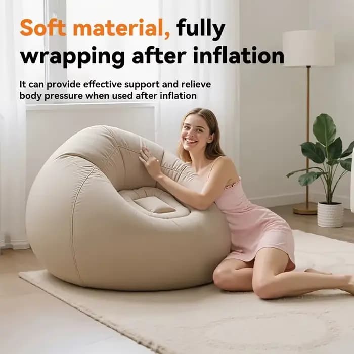 Chaise longue gonflable d'extérieur en polypropylène durable avec pompe à air