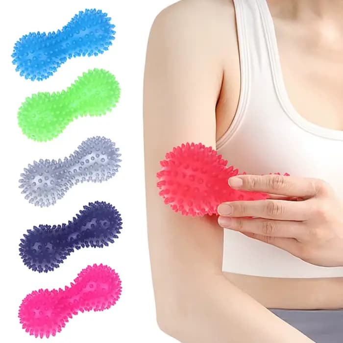 Balle de massage picots en forme d'arachide pour l'entraînement, soulagement des douleurs musculaires et du stress, masseur de pieds, relaxation, balles myofasciales pour outils de massage plantaire