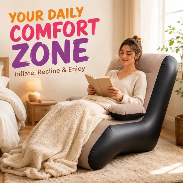Fauteuil gonflable, canapé gonflable floqué portable