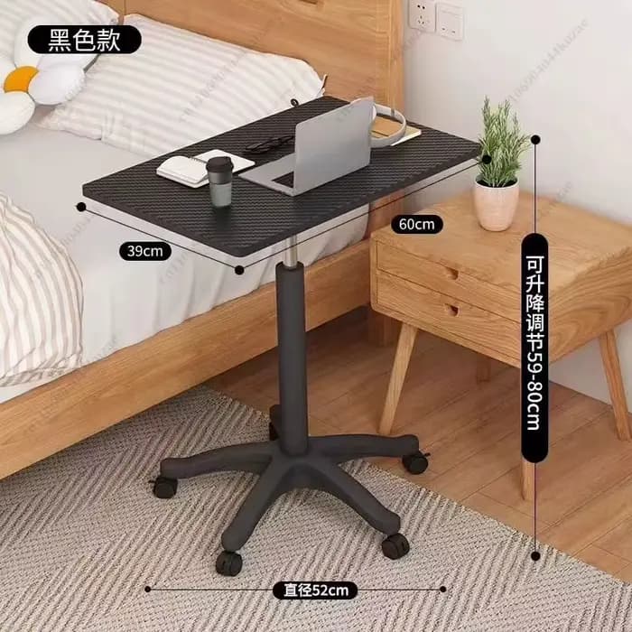 Bureau mobile réglable en hauteur avec roulettes, poste de travail pour ordinateur portable à utiliser au-dessus du lit et en position debout, idéal pour la maison et le streaming en direct