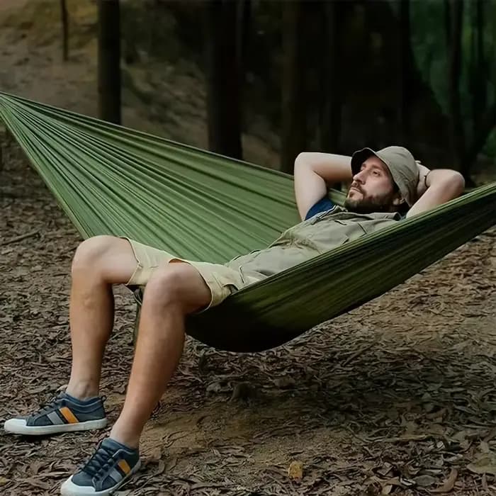 1 ensemble de hamacs avec sangles et sac de rangement, adaptés aux pique-niques à la plage, à la randonnée, chaises longues d'extérieur légères et durables, balançoires