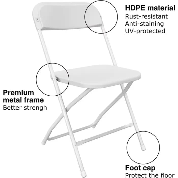 Chaise pliante blanche
