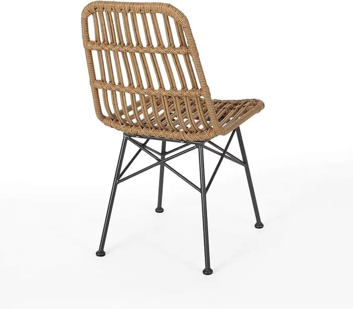 Balcon jardin salle à manger fauteuil tissé chaise en osier fer Pe rotin plastique vente en gros empilable mobilier d'extérieur moderne