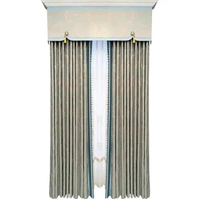 Rideaux occultants en Jacquard de précision, lumière française de luxe pour salon et chambre à coucher, tissu en relief, décor en Tulle personnalisé