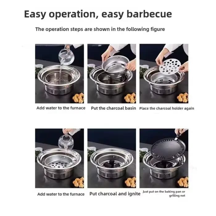 Gril de Barbecue à charbon de bois multifonctionnel