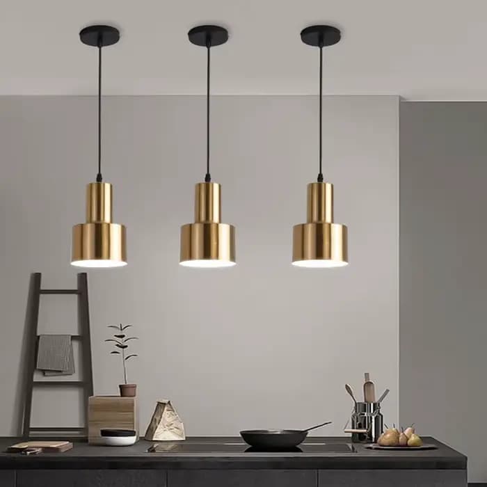 Lustre doré moderne pour salon chevet chambre lampes suspendues porche Restaurant personnalité barre lampe éclairage intérieur