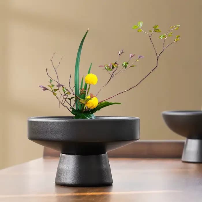 Pot de fleurs rond en céramique