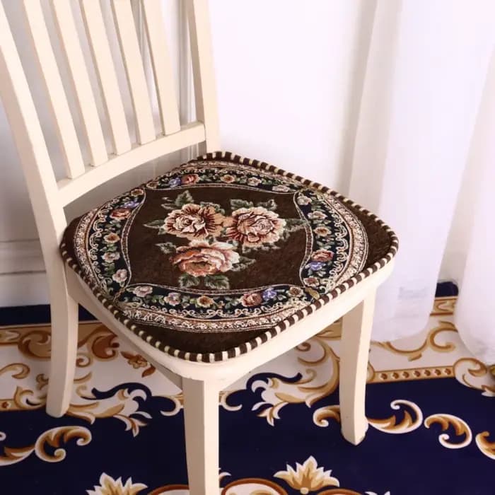 Coussin de chaise de salle à manger en Chenille créatif, motif Floral, tapis de siège souple, Vintage, antidérapant, pour les fesses, quatre saisons