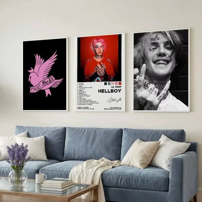 Affiches du rappeur Lil Peep, décorations pour dortoir, peintures murales pour chambre à coucher et salon, souvenirs