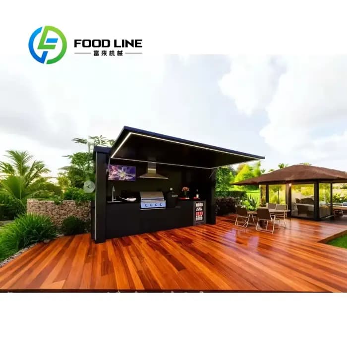 Abri modulaire personnalisé résistant aux intempéries avec cuisine extérieure intégrée