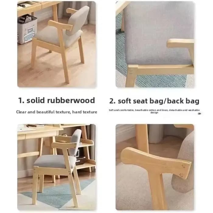 Chaise à dossier en bois massif