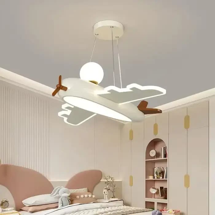 Plafonnier avion dessin animé enfants plafonnier Design créatif Led lampe blanche salon salle à manger bébé chambre décor lampe