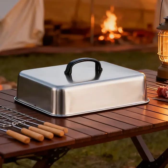 Couvercle de poêle en acier inoxydable pour barbecue