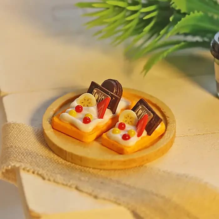Maison de poupée Miniature, chocolat Matcha, fromage, Dessert, gaufre, Mini modèle alimentaire pour maison de poupée, accessoires de décoration, 1/12