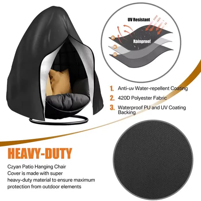 Housse de chaise suspendue d'extérieur imperméable pour chaise œuf
