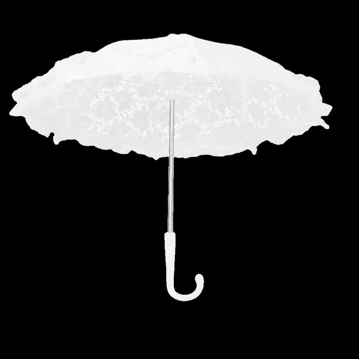 Parasol blanc vintage brodé de dentelle florale