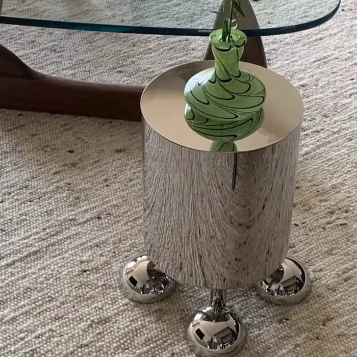 Table Basse Moderne en Acier Inoxydable