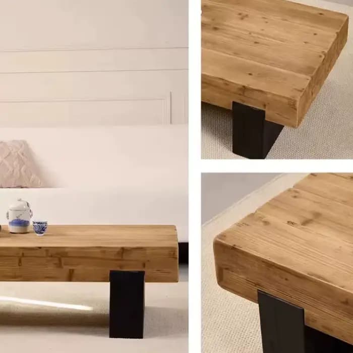 Table d'appoint rectangulaire basse en bois