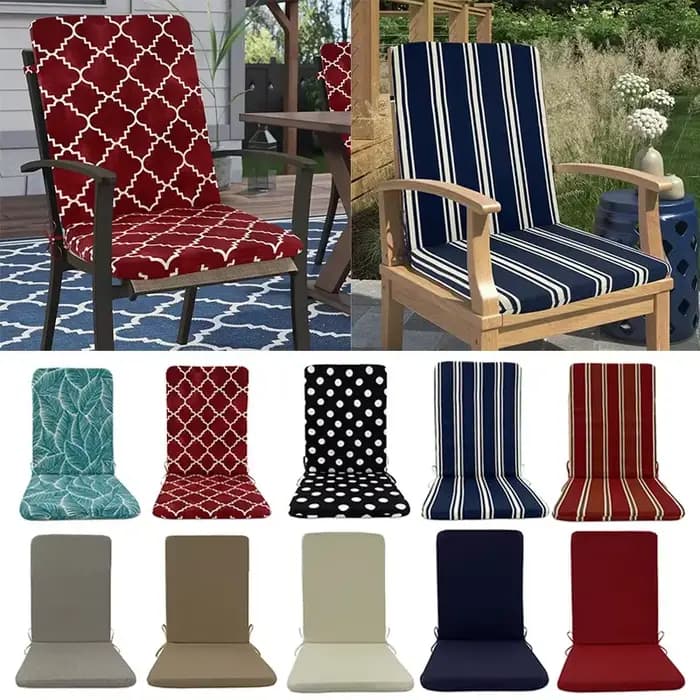 Coussins d'extérieur intégrés pour chaises de jardin avec dossier