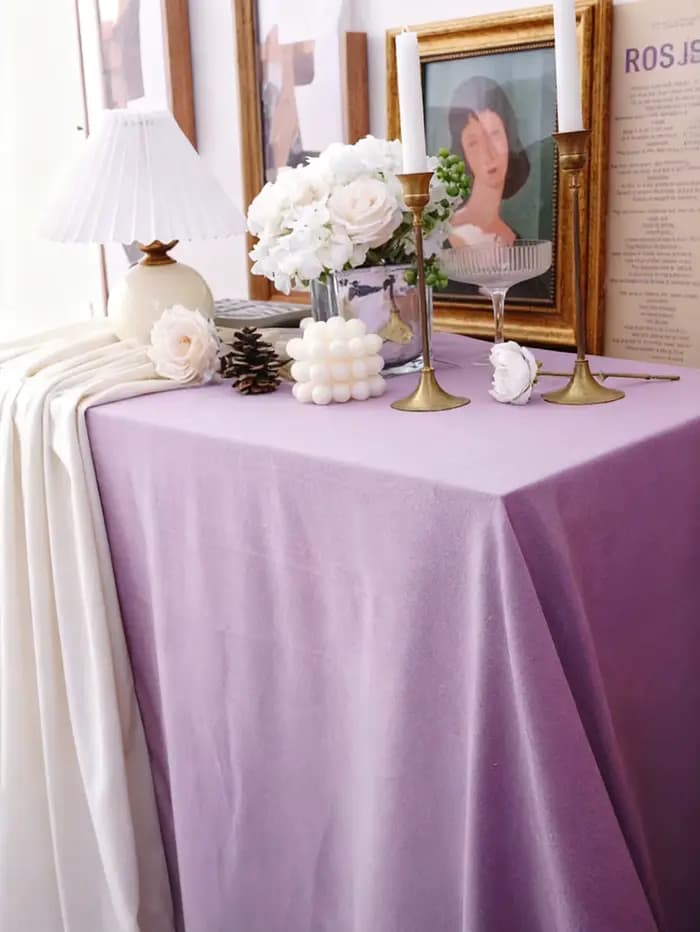 Nappe en lin imitation couleur unie de style minimaliste moderne, adaptée au salon, à la salle à manger, aux fêtes et à la décoration de la maison