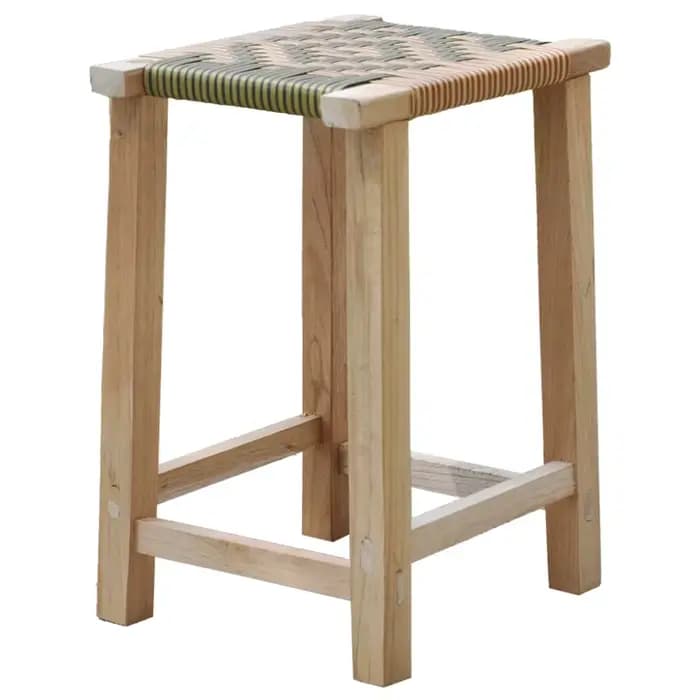 Tabouret carré en rotin naturel Yunnan
