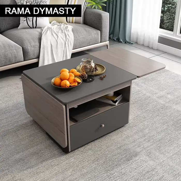 Table pliante avec tabourets, rangement multifonctionnel, table à thé pliable