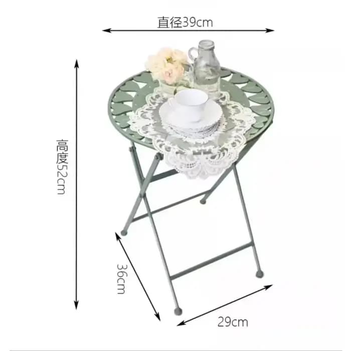 Table à thé évidée en fer pour balcon de cour