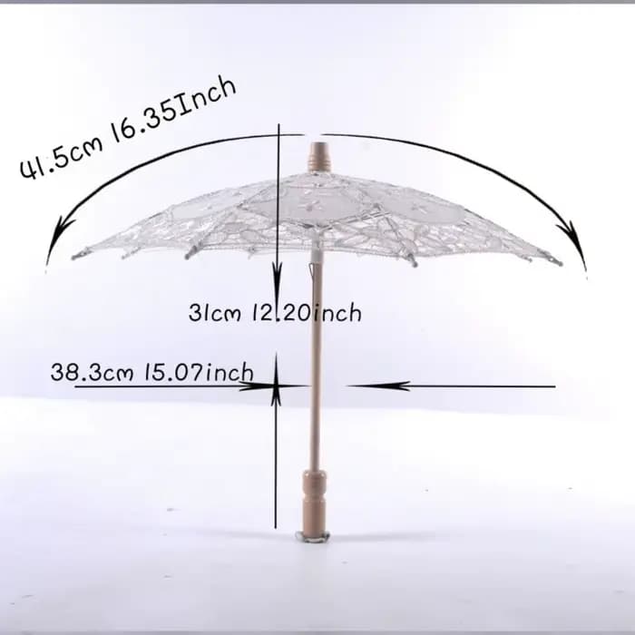 Vintage 26/31/43/53cm dentelle Parasol parapluie broderie coton