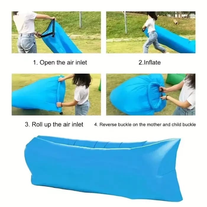 Chaise longue gonflable avec poches