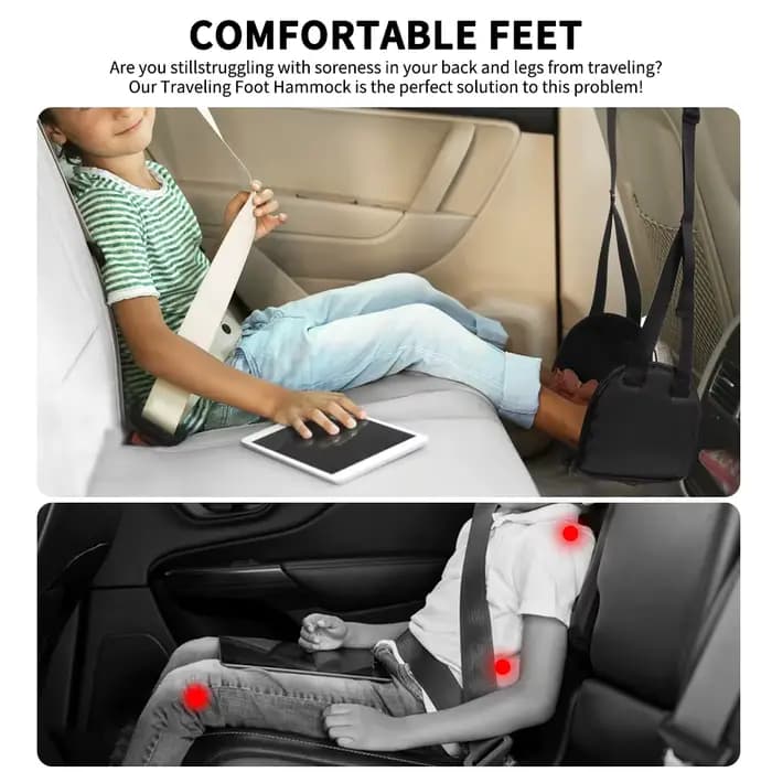 Hamac de pied d'avion, repose-pieds de compagnie aérienne avec coussinet amovible, sangle réglable, hamac de pied avec mousse Menory pour voyage, nouvelle collection