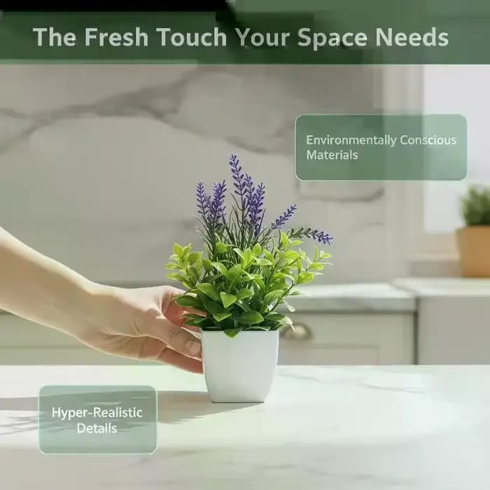Plantes artificielles avec feuillage réaliste et sans entretien, parfaites pour la décoration de la maison, du bureau, de la salle de bain, des étagères et des comptoirs.