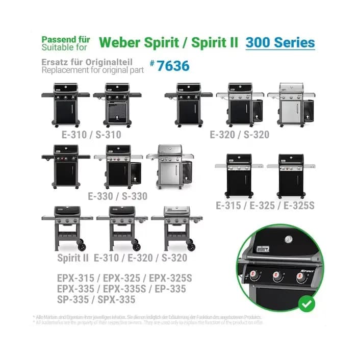Barres d'assaisonnement de remplacement pour Weber GS4