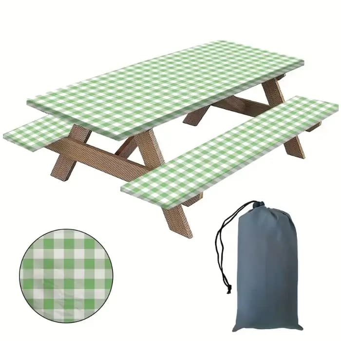 3 pièces/ensemble couverture de nappe à carreaux Durable-Patio extérieur pique-nique jardin Camping