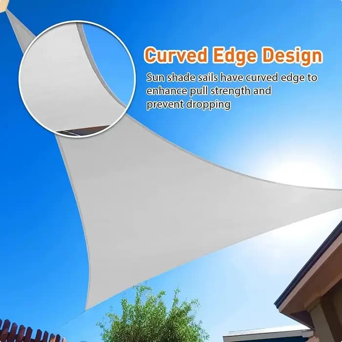 Abri solaire triangulaire imperméable avec cordes, blocage UV à 95%, parasol triangulaire portable, taille 3x3x3M, toile d'ombrage pour jardin