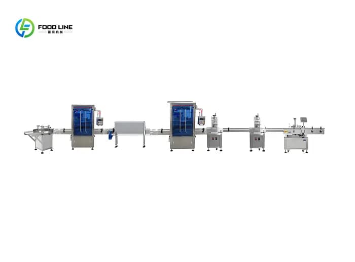 Ligne de production de remplissage entièrement automatique intelligente et hautement efficace pour sauces barbecue et boissons, personnalisable, 4 têtes à piston, pour verre