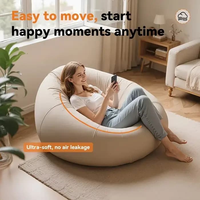 Chaise longue gonflable d'extérieur en polypropylène durable