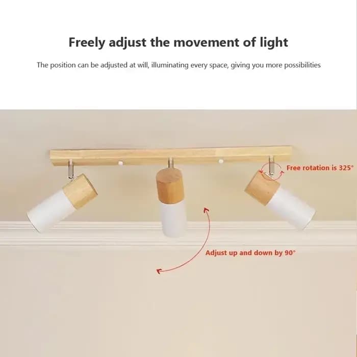 Plafonniers en bois projecteur rotatif pour salon salle à manger chambre vestiaire projecteur réglable luminaire intérieur