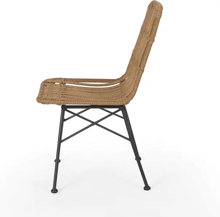 Balcon jardin salle à manger fauteuil tissé chaise en osier fer Pe rotin plastique vente en gros empilable mobilier d'extérieur moderne