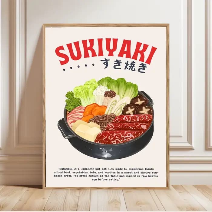 Affiche d'illustration de la cuisine japonaise, impressions de cuisine japonaise, peinture sur toile, images d'art mural, décoration de la maison, décoration alimentaire japonaise