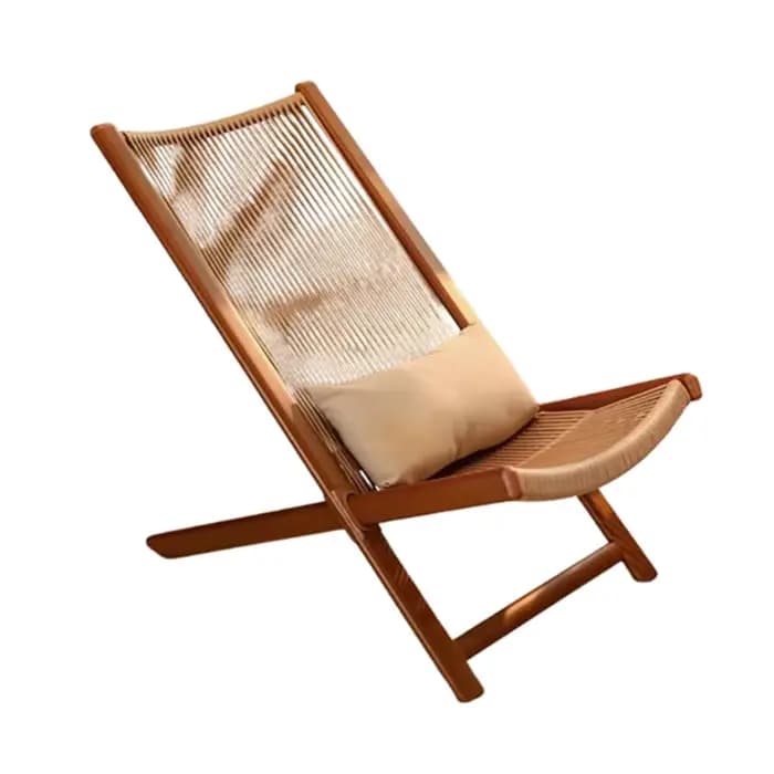 Rotin balcon Chaise pliante jardin inclinable Camping plage