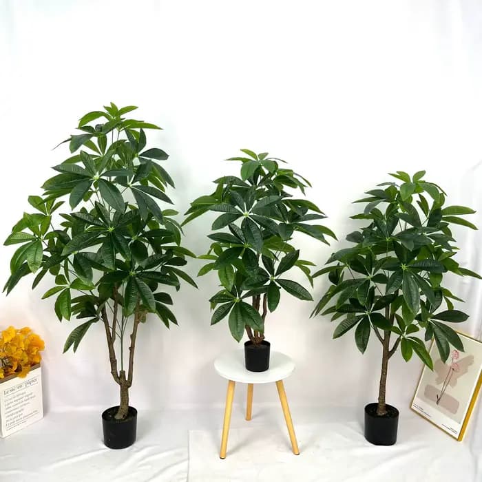 Grande plante verte sur pied en pot, arbre de fortune simulé, plante de décoration de salon et de bureau, faux bonsaï