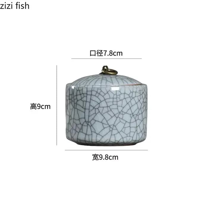 Nouvelle boîte à thé créative en céramique craquelée avec couvercle, boîte scellée en porcelaine, boîte à bonbons portable, décoration de bureau, décoration d'intérieur