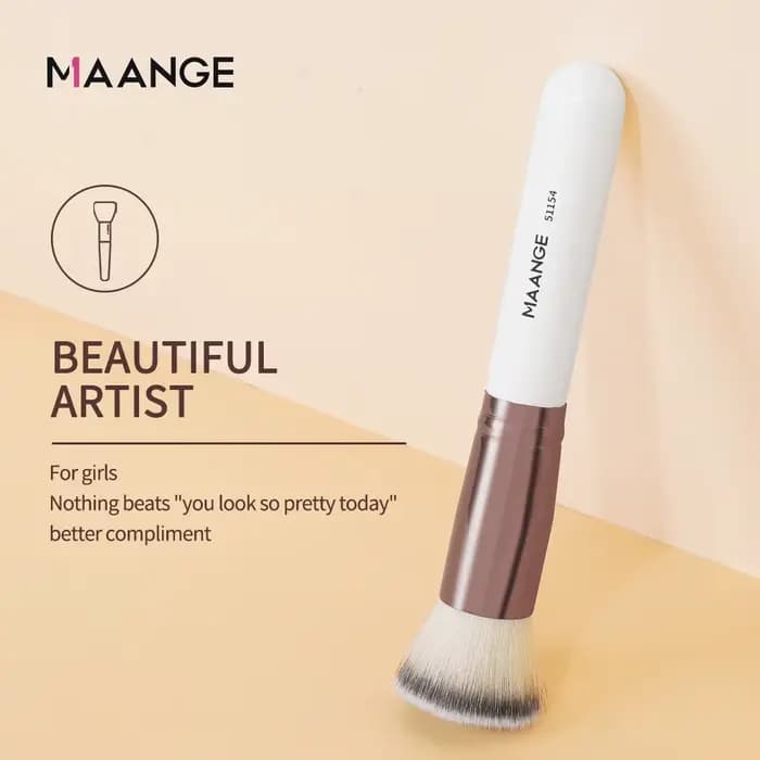 Maange-Pinceau de maquillage avec boîte pour femme, brosse pour fond de teint, correcteur, poudre, blush, contour, poils doux denses, outil de beauté, 1 pièce