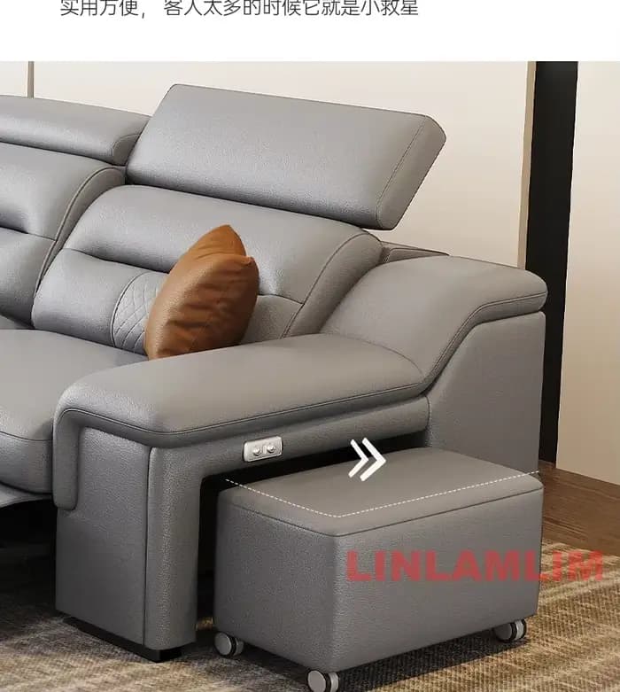 Linlamlim Canapé-lit convertible Canapé sectionnel inclinable électrique moderne