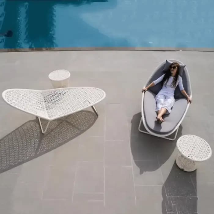 Rotin adultes Chaise pliante plage inclinable