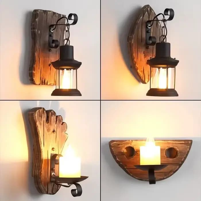 Applique Murale LED en Bois de Style Industriel, Luminaire Décoratif d'Nik, Idéal pour un Salon, une Chambre à Coucher ou un oral et, 73 Bars