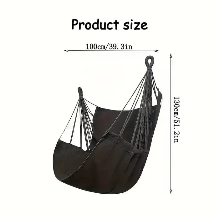 Fauteuil suspendu en tissu de loisirs 1 pièce - Balançoire d'extérieur avec anti-retournement et sac de rangement pour