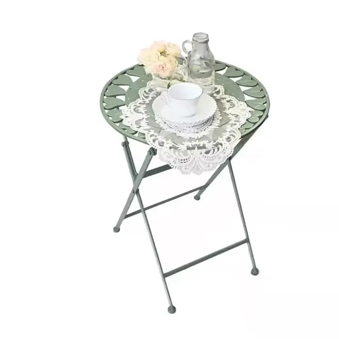 Table à thé évidée en fer pour balcon de cour