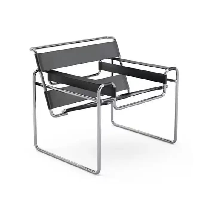 Chaise d'appoint inspirée du design, cadre en acier inoxydable avec selle, siège en cuir, chaise de salon moderne, chaises de salle à manger pour la maison