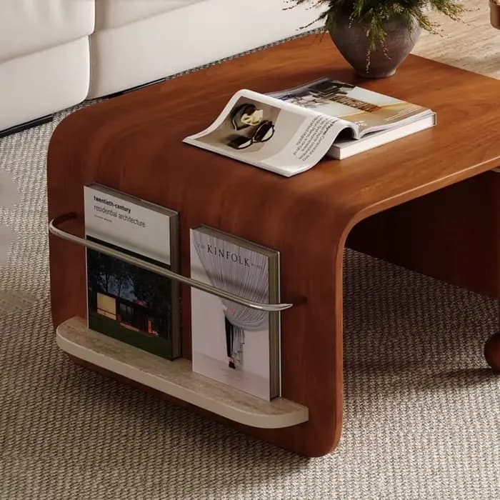 Tables basses rectangulaires extensibles avec rangement